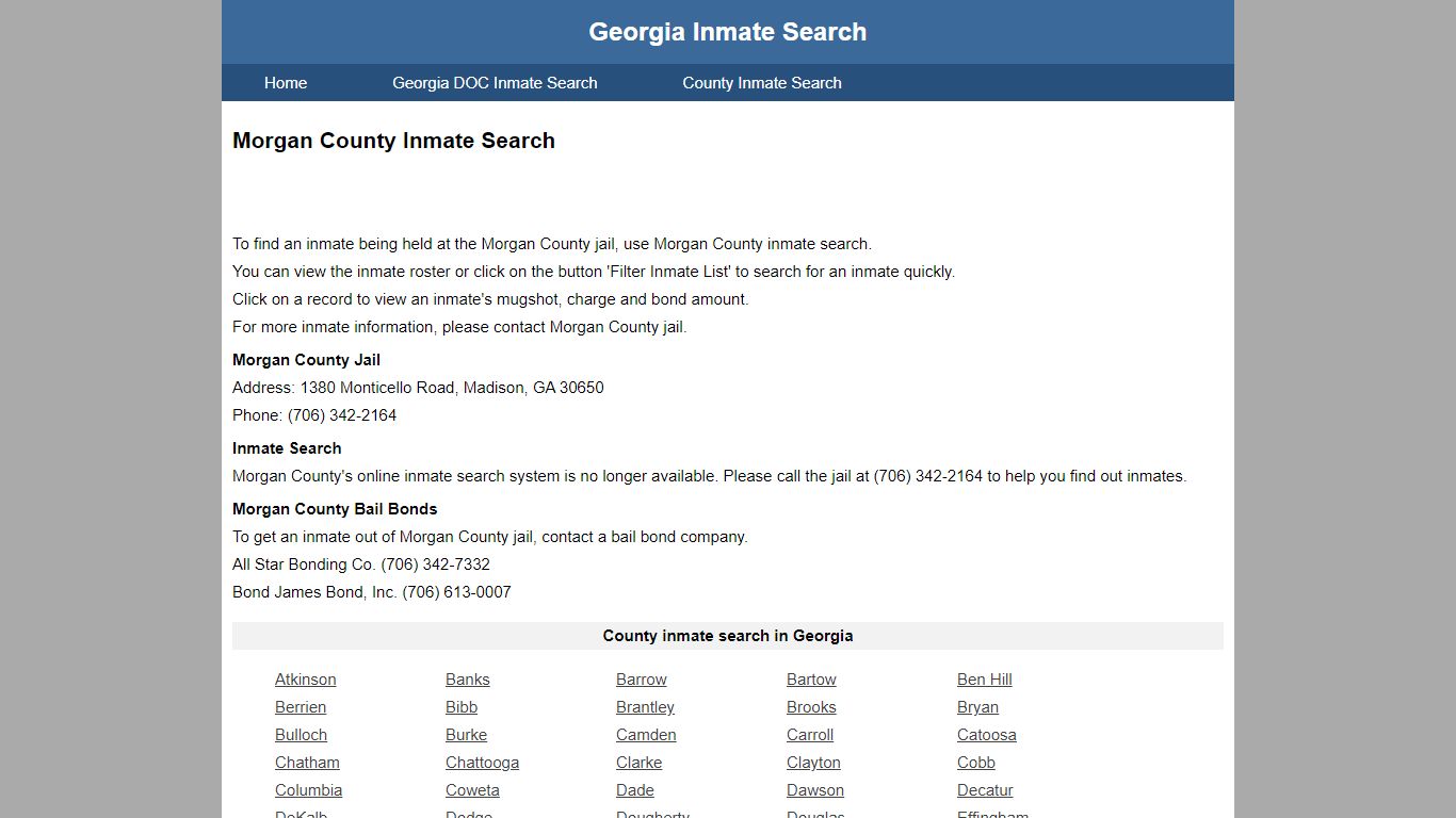 Morgan County Jail Inmate Search